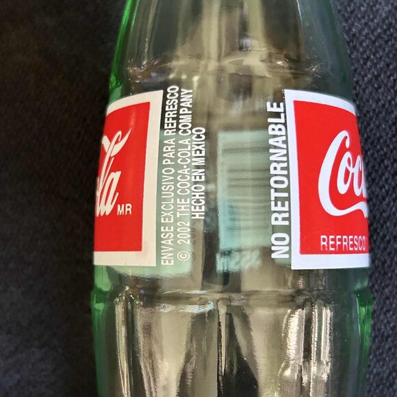 Coca-Cola Coke Bottle 2002 Hecho en Mexico 355 ml Green Glass Empty - Picture 6 of 8